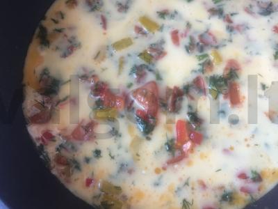 Omletas su daržovėmis "Vitaminas" Žingsnis 4