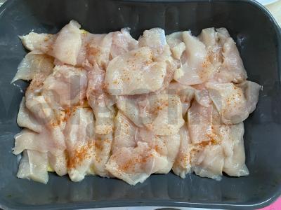 Sluoksniuotas troškinys su vištiena ir bulvėmis Žingsnis 2