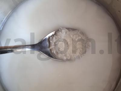 Ryžių pieno košė su karamelizuotais bananais Žingsnis 1