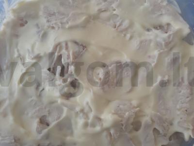 Salotos su vištienos krūtinėle, bulvėmis ir lydytu sūriu Žingsnis 3