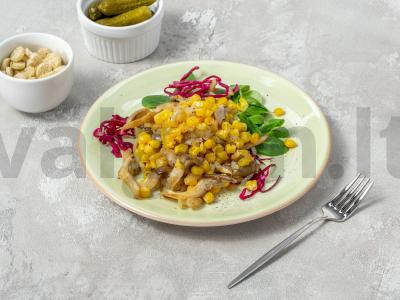 Kepti austrių grybai su kukurūzais pagrindine nuotrauka