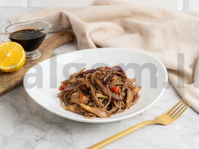 Soba su marinuotomis mėtomis ir austrių grybais Žingsnis 5