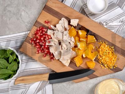 Salotos su vištiena ir vaisiais Žingsnis 1