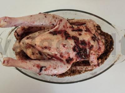 Kepta vištiena su ryžiais, grybais ir džiovintomis slyvomis Žingsnis 4