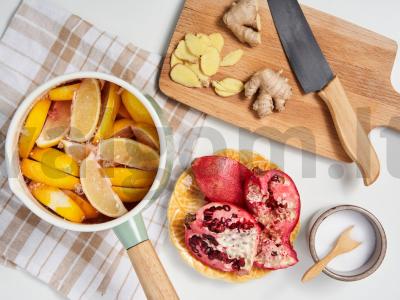 Imuniteto kokteilis su imbieru, citrina ir granatais Žingsnis 2