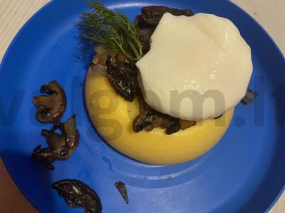 Polenta su grybais ir troškintu kiaušiniu Žingsnis 9