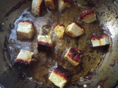 Indiški iešmeliai su kepta paneer Žingsnis 3