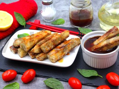 Traškūs baklažanai su saldžiarūgščiu padažu pagrindine nuotrauka