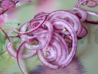 Pomidorų ir sūrio salotos su persimonų padažu Žingsnis 2
