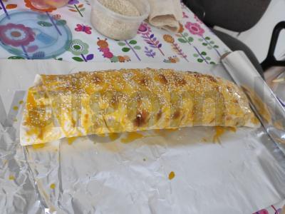 Dietinis vyniotinis su varške ir vaisiais Žingsnis 3