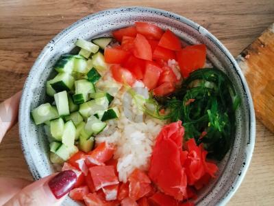 Poke dubenėlis su raudona žuvimi ir imbieru Žingsnis 4