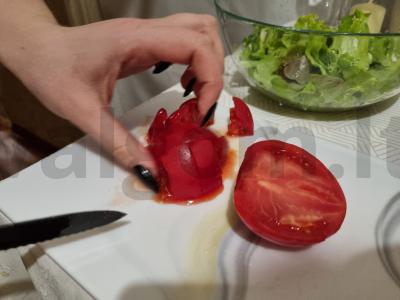 Daržovių salotos su feta ir avokadu Žingsnis 2