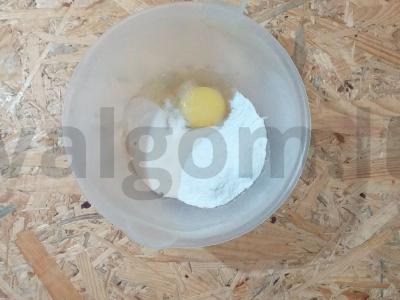 PP blynų pyragas iš ryžių miltų Žingsnis 1