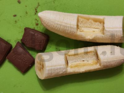 Bananai su šokoladu tešloje Žingsnis 2