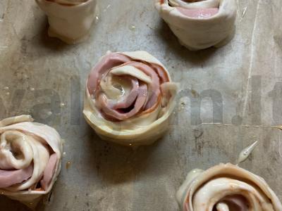 Užkandis "Rosochki" su sūriu ir kumpiu Žingsnis 5