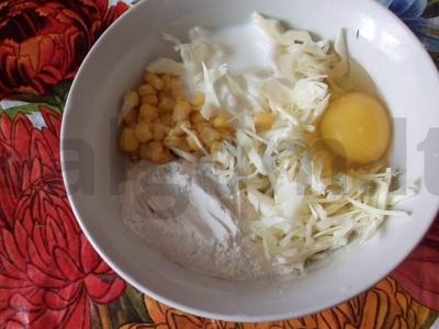 Blynas su kopūstais ir kukurūzais Žingsnis 2