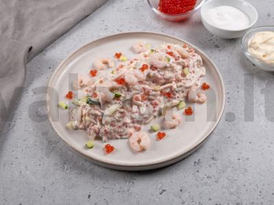 Salotos "Caro džiaugsmas" su kalmarais ir krevetėmis Žingsnis 4