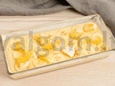 Švelnus mandarinų ir bananų pyragas Žingsnis 5