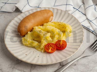 Bulvių košė su virtomis dešrelėmis Žingsnis 3