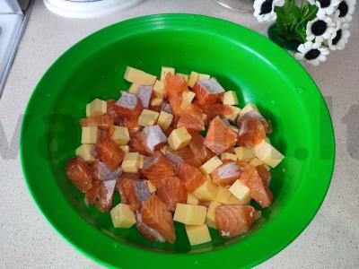 Prancūziškas kišo pyragas su sūriu ir lašiša Žingsnis 3