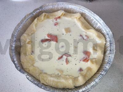 Prancūziškas kišo pyragas su sūriu ir lašiša Žingsnis 5