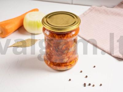Žuvies salotos su pomidorų pasta žiemai pagrindine nuotrauka