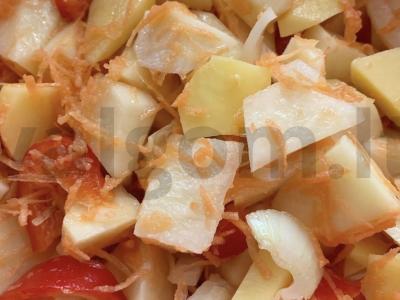 Upėtakis, keptas su daržovėmis ir sūriu Žingsnis 2