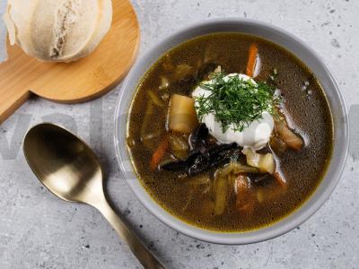 Kapustniakas su raugintais kopūstais, grybais ir džiovintais grybais Žingsnis 7