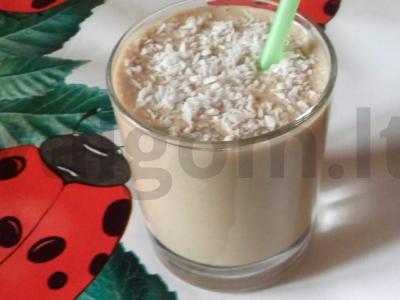Kokteilis su varške, bananais ir kava pagrindine nuotrauka