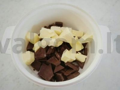 Kreminis terinas su šokoladu ir vaisiais Žingsnis 1