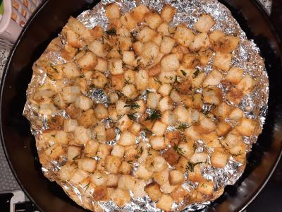 Česnakiniai skrebučiai su aštriais prieskoniais Žingsnis 6