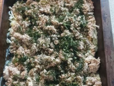 Bulvių apkepas su malta mėsa, sūriu ir šviežiomis žolelėmis Žingsnis 9