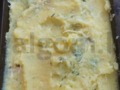 Bulvių apkepas su malta mėsa, sūriu ir šviežiomis žolelėmis Žingsnis 11