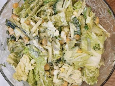 Pekino kopūstų salotos vakarienei. Žingsnis 5