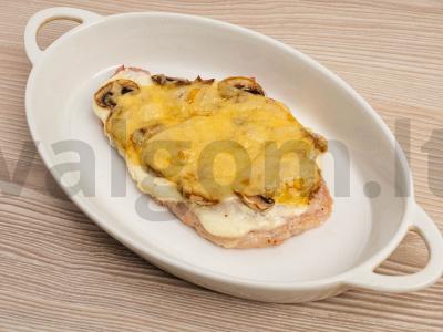 Karbonadinis kotletas, keptas su grybais Žingsnis 5
