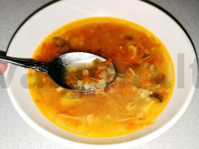 Rassolnik su vištienos sultiniu pagrindine nuotrauka