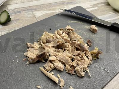 Salotos su vištiena ir grybais Žingsnis 1
