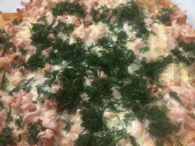 Pita pica su dešrelėmis ir pomidorų tyre Žingsnis 5