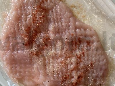 "Cordon bleu" kukurūzų dribsniuose. Žingsnis 2