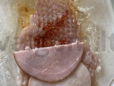 "Cordon bleu" kukurūzų dribsniuose. Žingsnis 3