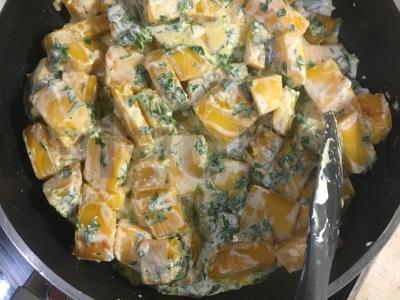 Moliūgas grietinės padaže Žingsnis 3