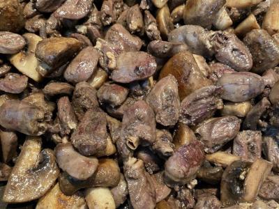 Vištienos širdelės su grybais grietinėlėje Žingsnis 6