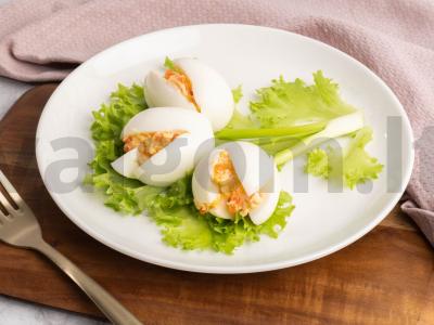 Įdaryti kiaušiniai "Tulpės" su raudonaisiais ikrais pagrindine nuotrauka