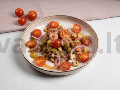 Salotos su sardinėmis ir krevetėmis pagrindine nuotrauka