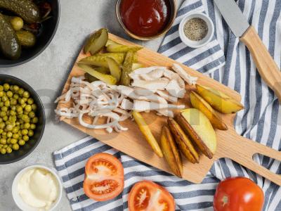 Kalmarų ir žuvies salotos Žingsnis 1