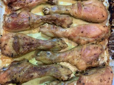 Garstyčiose kepta vištienos blauzdelė pagrindine nuotrauka