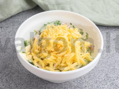 Jūros putų salotos su kalmarais Žingsnis 4