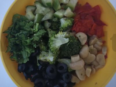 Grikių salotos su brokoliais ir grybais Žingsnis 2