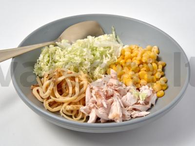 Salotos su rūkyta vištiena ir kukurūzais Žingsnis 2