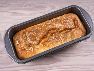 Pyragas su žuvies konservais ir ryžiais Žingsnis 6